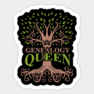 Genealogist Genealogy Queen Ancestry Sticker